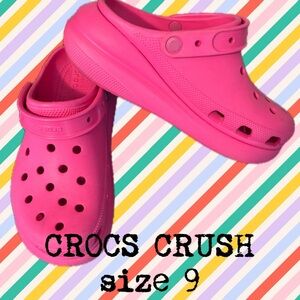 CROCS Women's Bright Pink Mules